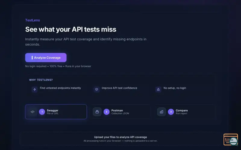 Screenshot of TestLens — See what your API tests miss