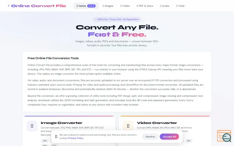Screenshot of Online Convert File