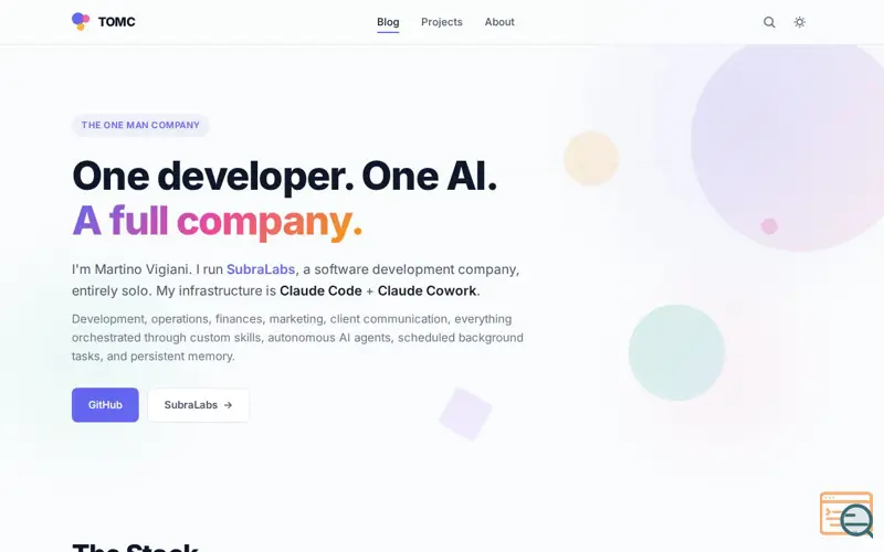 Screenshot of Theonemancompany