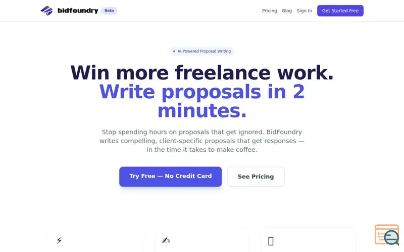 Screenshot of BidFoundry