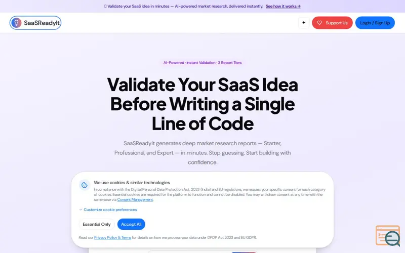 Screenshot of SaaSReadyit