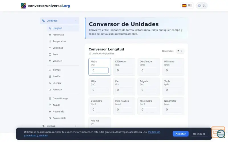 Screenshot of Conversor Universal