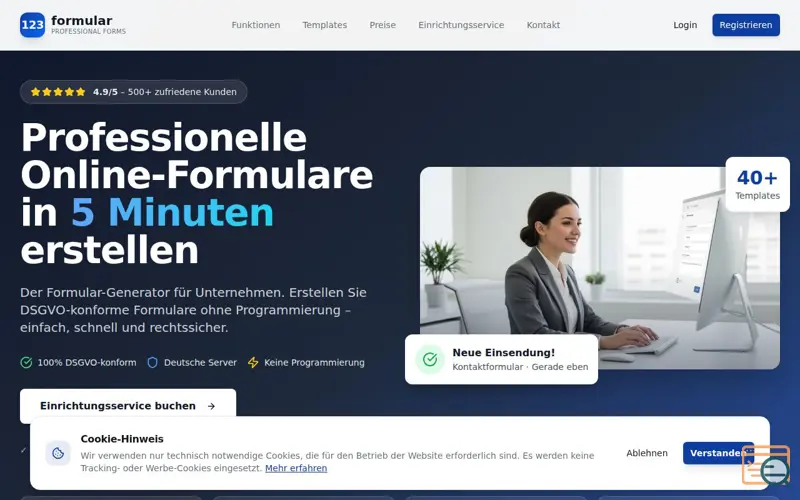 Screenshot of 123Formular