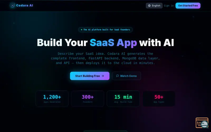 Screenshot of Codara AI 