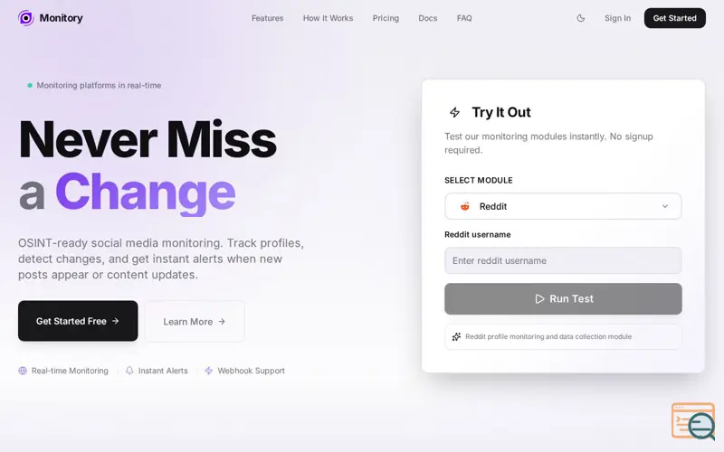 Screenshot of Monitory