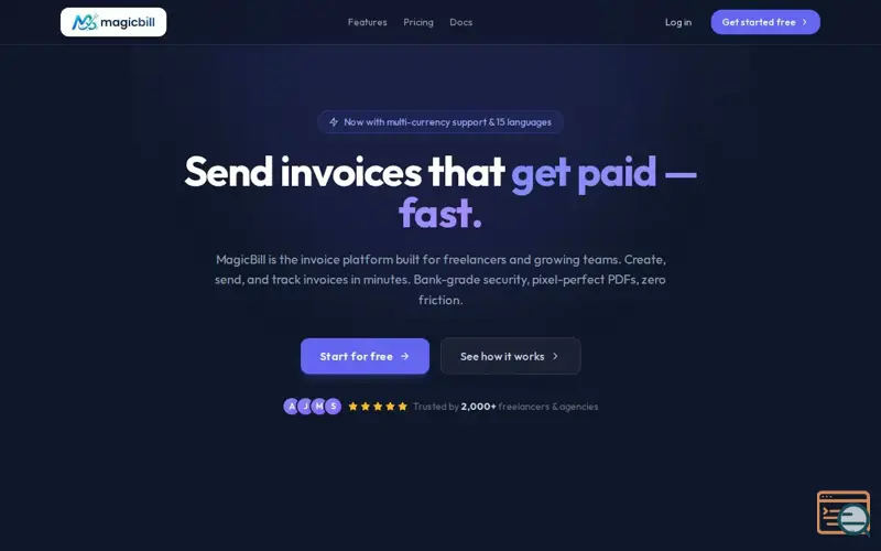 Screenshot of MagicBill