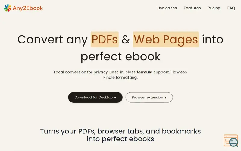 Screenshot of Any2Ebook