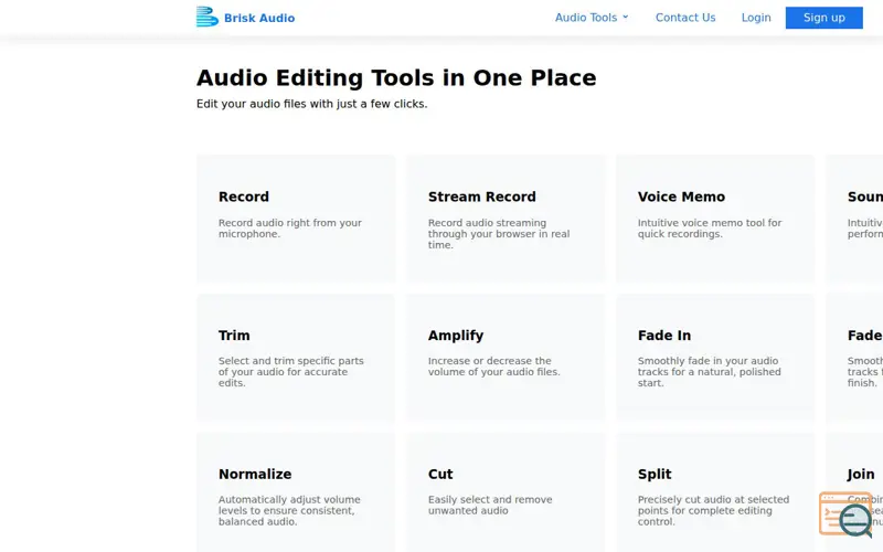 Screenshot of Brisk Audio