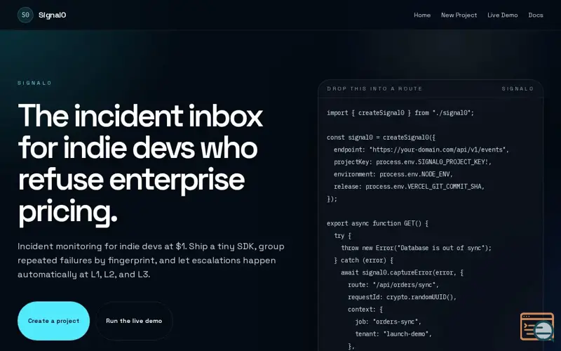 Screenshot of Signal0