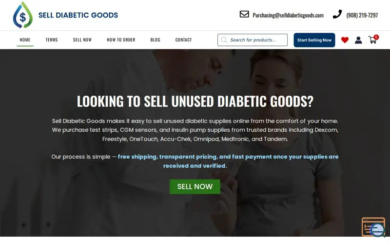 Screenshot of Diabetic Supply Resale