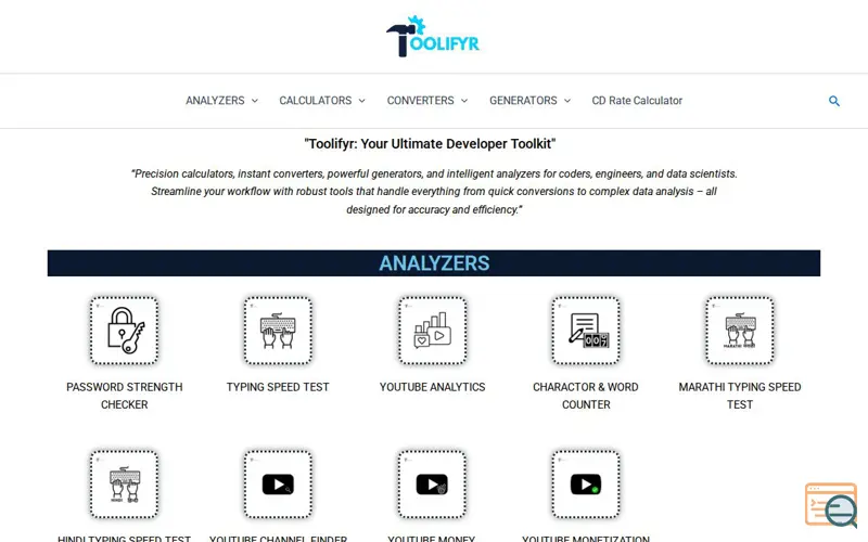 Screenshot of Toolifyr