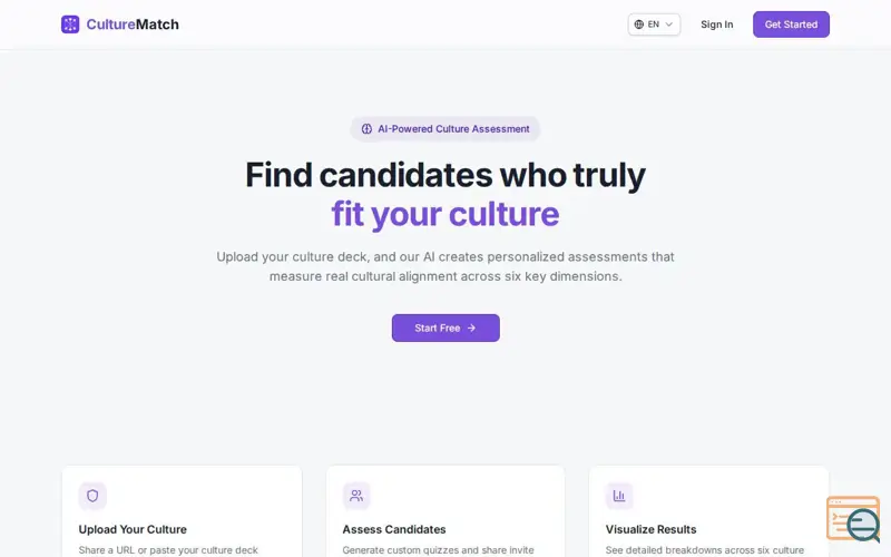 Screenshot of CultureMatch