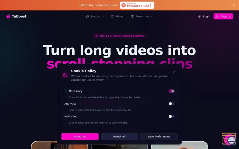 Screenshot of TuBoost
