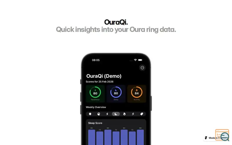 Screenshot of OuraQi