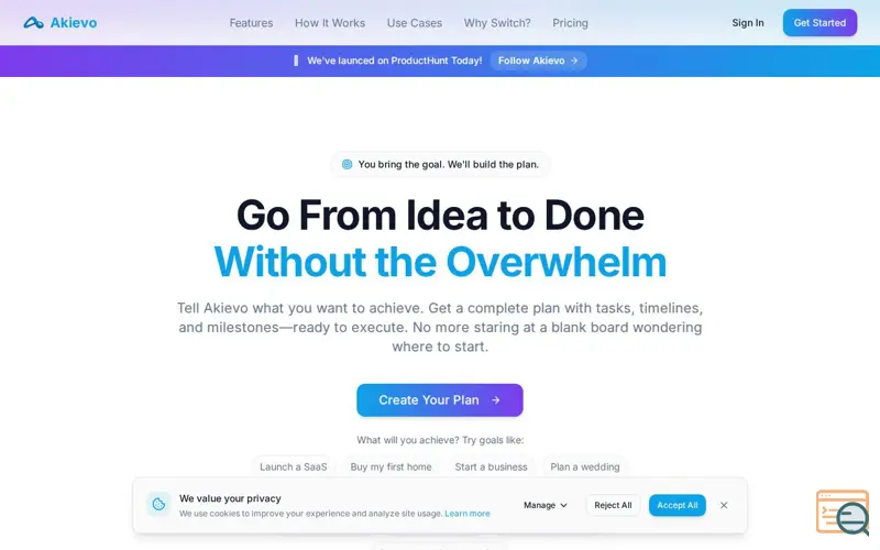 Screenshot of Akievo