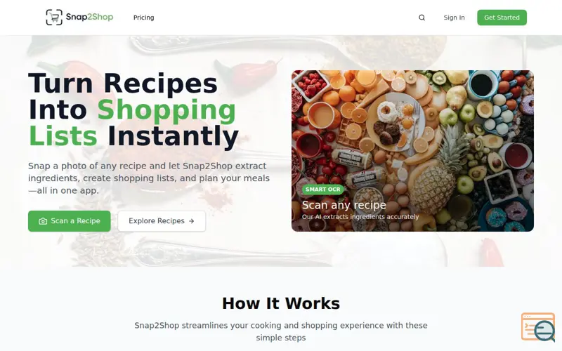 Screenshot of Snap2Shop