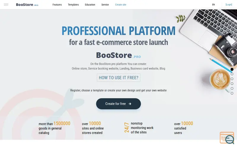 Screenshot of Create an online store for free yourself