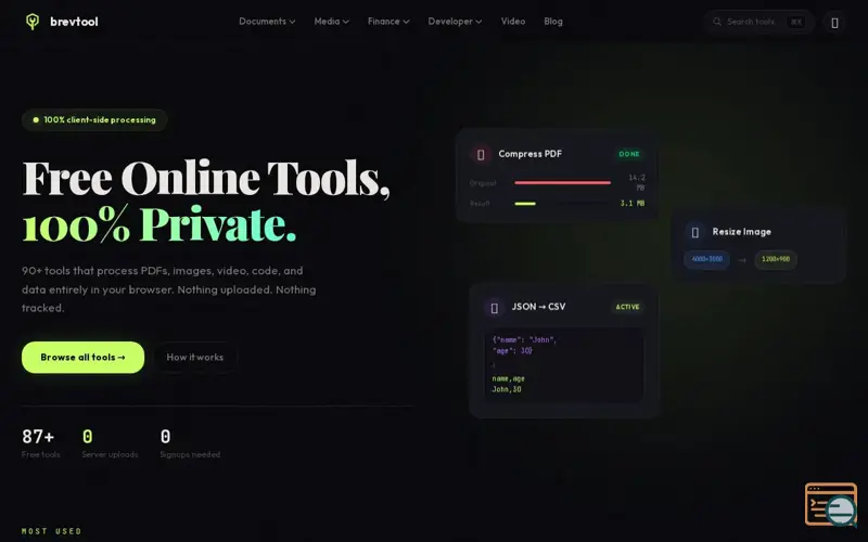 Screenshot of Free Online Tools