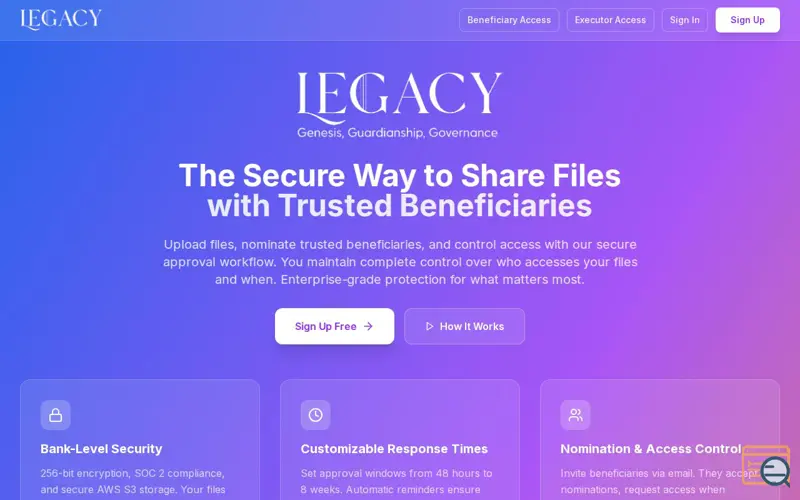 Screenshot of Legacy