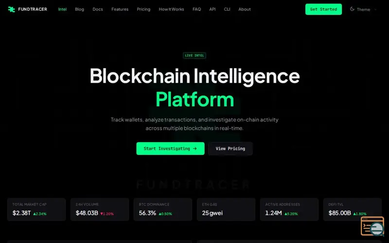 Screenshot of FundTracer