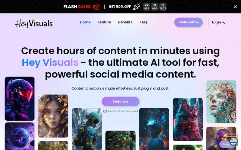 Screenshot of Hey Visuals