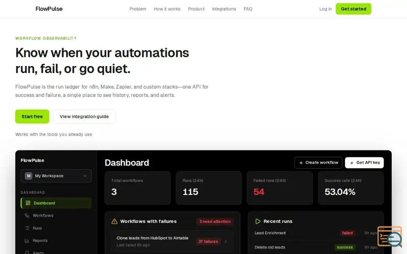 Screenshot of FlowPulse