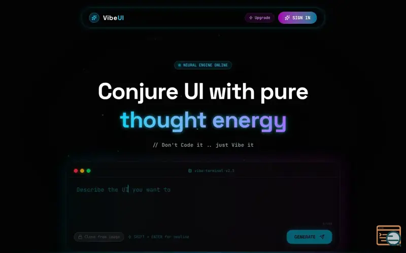 Screenshot of VibeUI