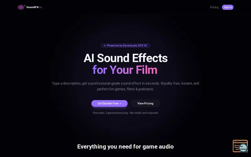 Screenshot of SoundFX Pro