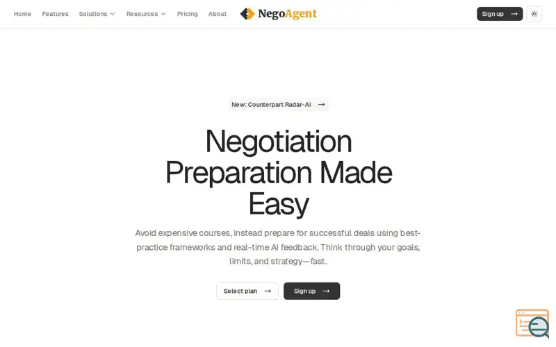 Screenshot of NegoAgent