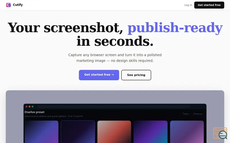Screenshot of Cutify Marketing Images from Screenshots