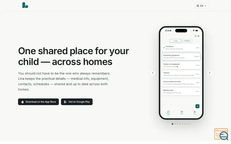 Screenshot of Lina — Co-Parenting