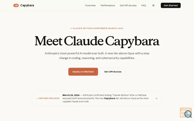 Screenshot of Claude Capybara