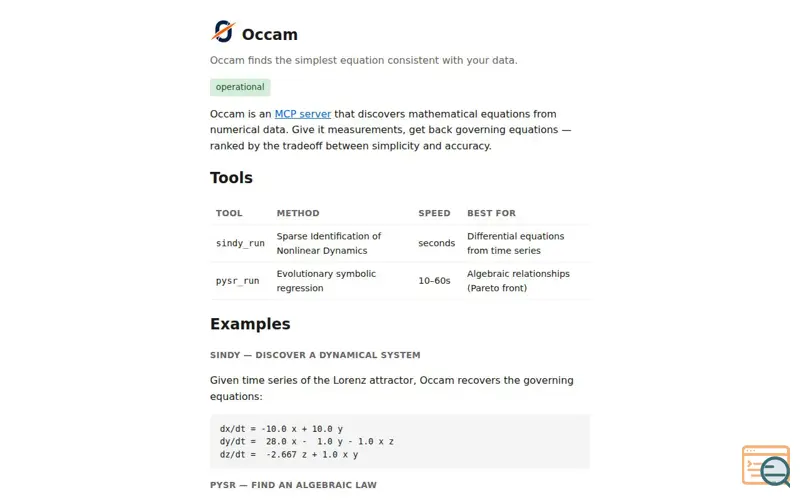Screenshot of Occam