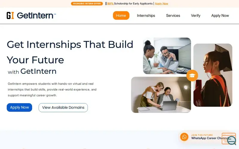 Screenshot of GetIntern
