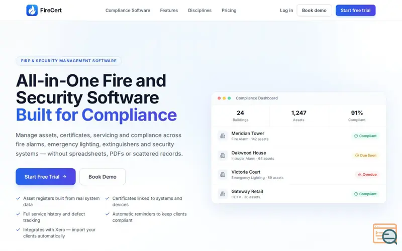 Screenshot of FireCert