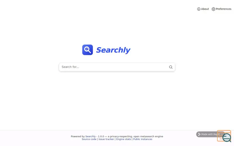 Screenshot of Searchly SEARCH ENGINE 