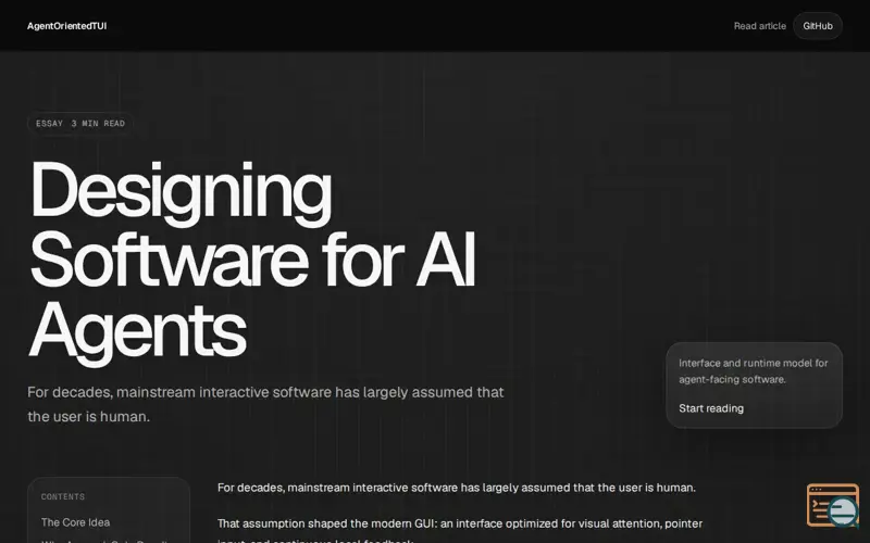 Screenshot of Not a CLI, Toward a New Agent-Computer Interaction Model