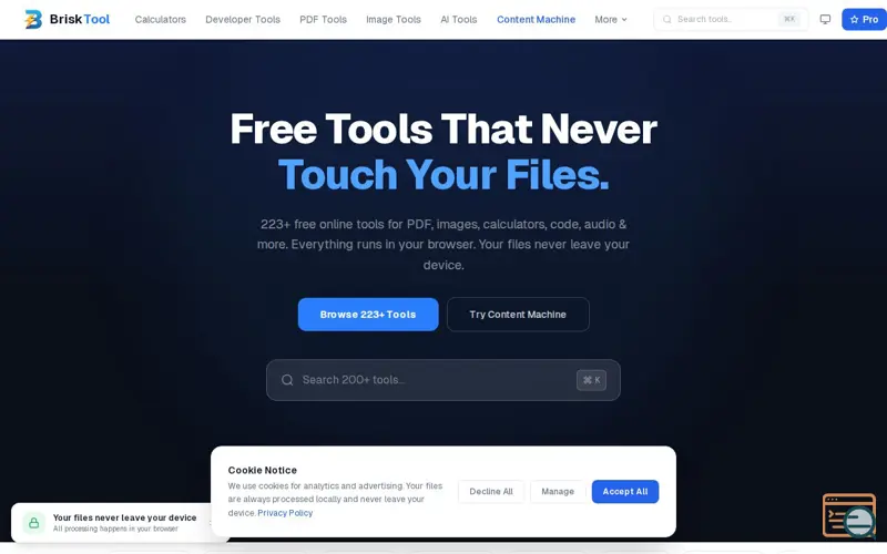 Screenshot of BriskTool