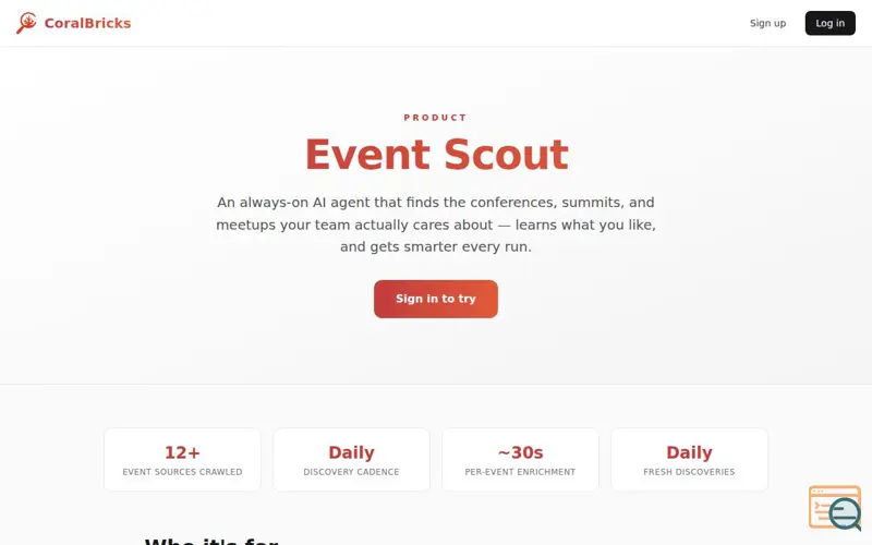 Screenshot of Events Scout
