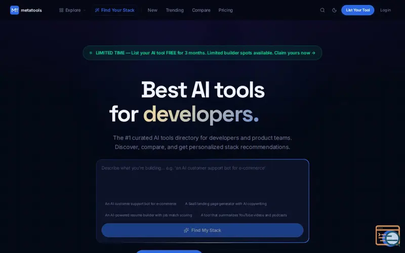 Screenshot of Meta Tools