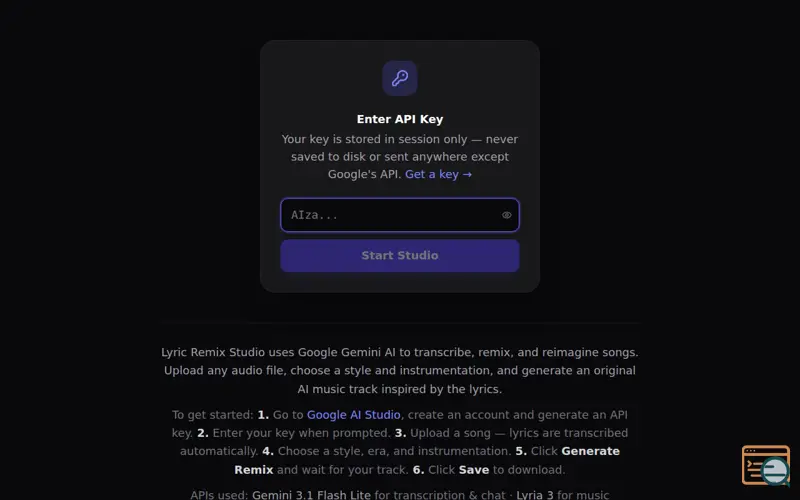 Screenshot of Lyric Remix Studio