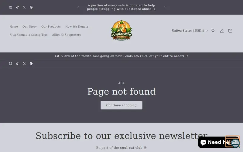 Screenshot of KittyKannabis & Company 