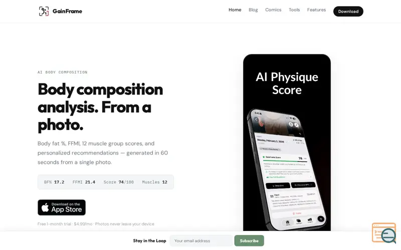Screenshot of GainFrame