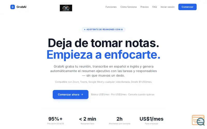 Screenshot of GrabAI