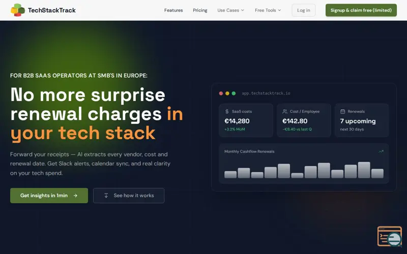 Screenshot of TechStackTrack