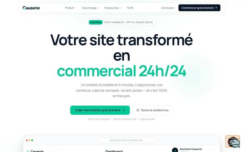 Screenshot of Causerie - ChatBot