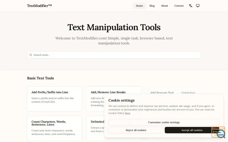 Screenshot of TextModifier