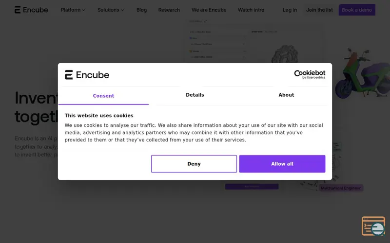 Screenshot of Encube