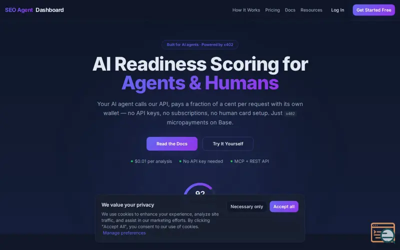 Screenshot of AI Site Scorer