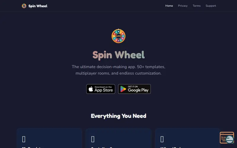 Screenshot of Spin Wheel: Decision Room